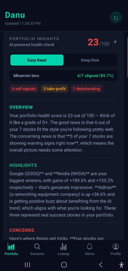 AI portfolio insights